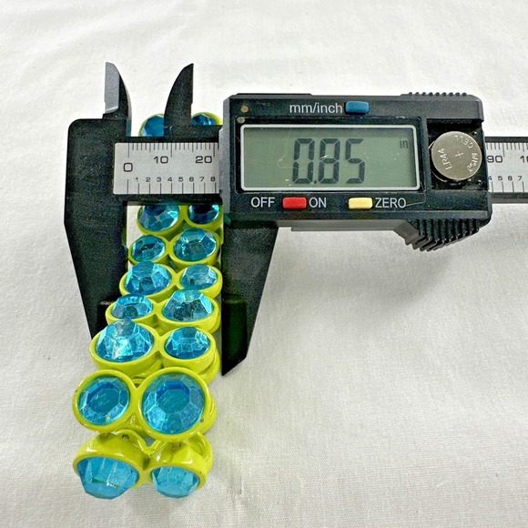 Unbranded Stretch Bracelet Womens OS Lime Green Blue Rhinestone Good Y2K Neon - Picture 9 of 11